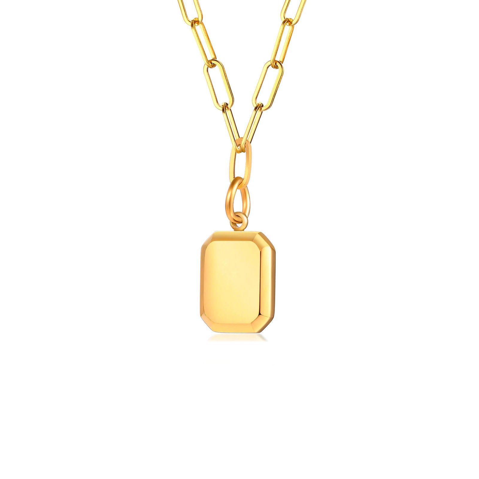 Stainless Steel Rectangle Necklace